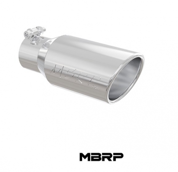 MBRP Tip, 4" O.D., Angled Rolled End, 3" inlet, 10" length, T304 - T5155