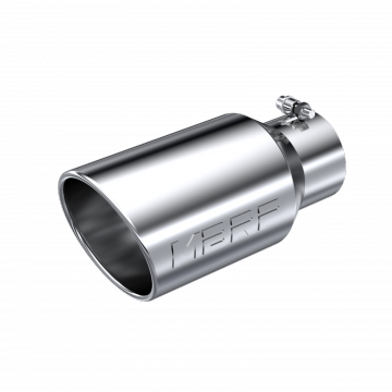 Exhaust Tail Pipe Tip 6 Inch O.D. Angled Rolled End 4 Inch Inlet 12 Inch Length T304 Stainless Steel